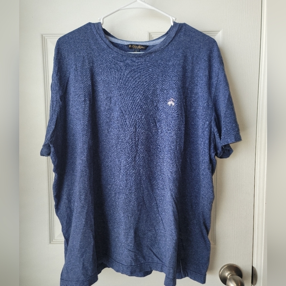 Mens Classic Brookes Brothers Short Sleeve Crew Neck Split Sides T-shirt SZ L